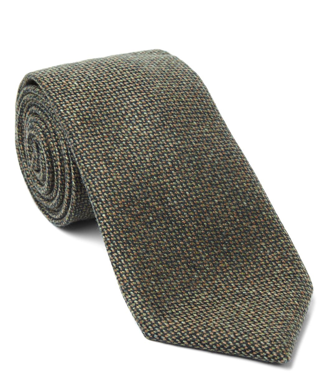 Purdey Cashmere Tweed Tie - Moss • Calvert Sporting